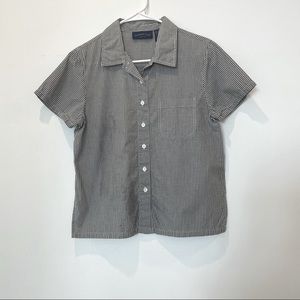 Charter Club Button Up Short Sleeve Blouse Petite 8